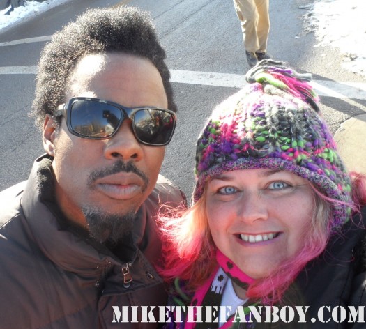 chris rock poses with mike the fanboy's pinky at the sundance film festival 2012 grown ups hot sexy rare promo