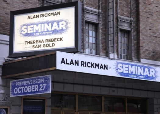 broadway's seminar starring mr. alan rickman from harry potter marquee theresa robeck jerry oconnell