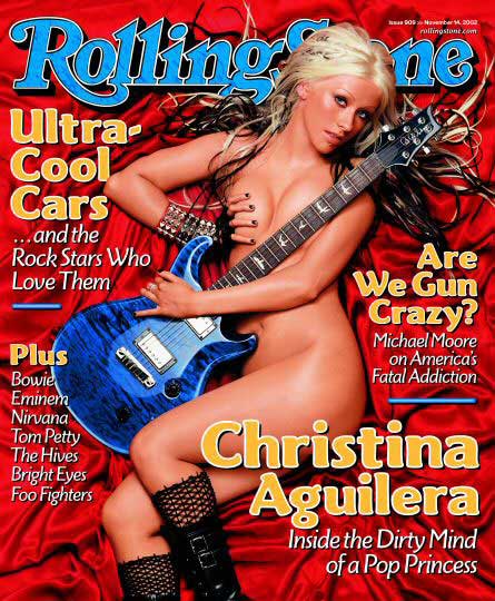 christina aguilera hot sexy naked rolling stone magazine cover rare promo guitar sex