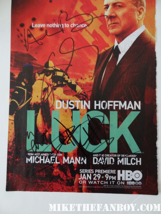 hbo's luck rare promo poster dustin hoffman signed autograph rare hot tootsie jill hennesey ian hart rare dance promo