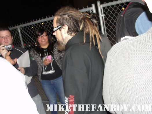 Reginald Quincy "Fieldy" Arvizu signing autographs for fans after korn taped the jimmy kimmel live television series