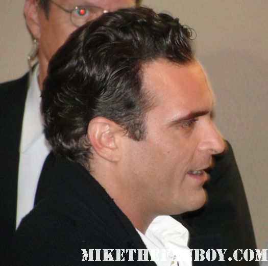 Joaquin Phoenix signs autographs for fans and does a rare talk show appearance and signs autographs for fans looking hot and sexy