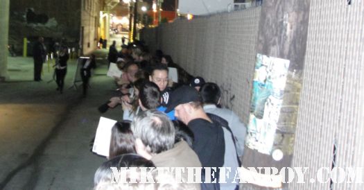 the crowd of people waiting to see josh hutcherson and nathan fillion outside of jimmy kimmel live
