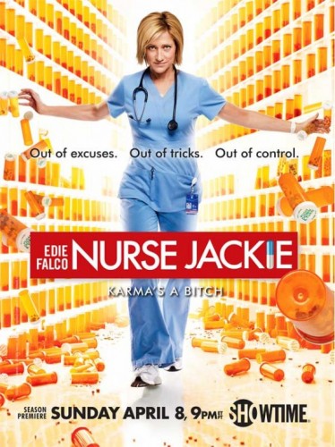 nurse jackie rare season 4 promo poster edie falco jackie peyton out of excuses out of time out of control season 4 4th season showtime promo poster