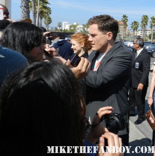 Michael Shannon and Jessica Chastain hot sexy signs autographs for fans at the  Independent Spirit Awards 2012 