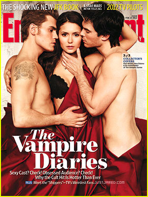 vampire-diaries-ew-cover sexy hot naked vampire diaries cast shirtless magazine cover paul wesley ian somerhaulder nina dobrev