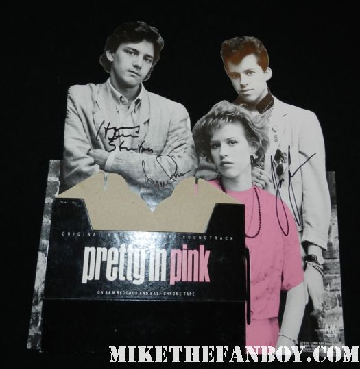 jon cryer harry dean stanton annie potts signed autograph pretty in pink mini counter standee =movie poster rare promo