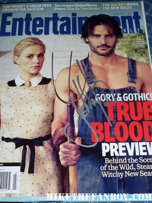 true blood star Joe Manganiello signed autograph true blood entertainment weekly magazine cover sexy signs autographs for fans at a charity event in hollywood alcide fanger rare promo rare