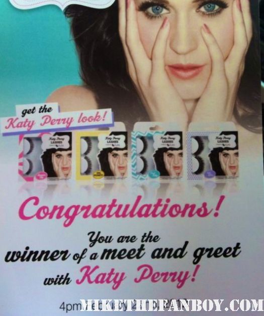 katy perry meet and greet ticket for her eyelash signing at the americana in glendale ca