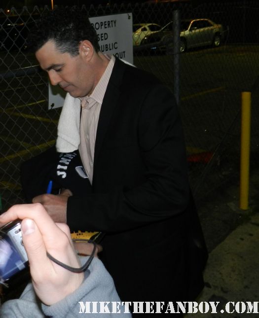 adam corolla signing autographs after a taping of jimmy kimmel live just as leslie bibb disses fans signed autograph