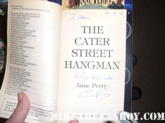 anne perry signed autograph book the cater street hangman los angeles times festival of books 2012
