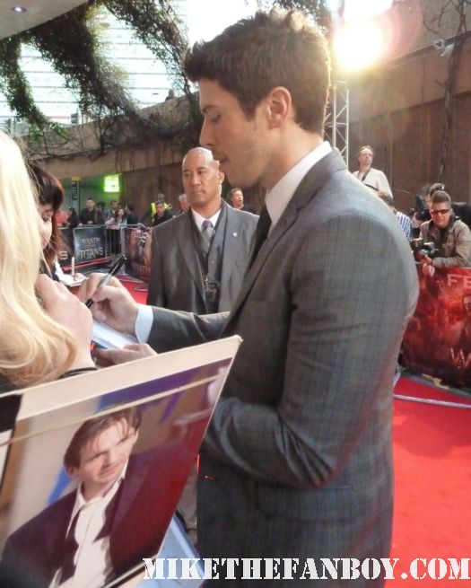 Toby Kebbell signing autographs at the wrath of the titans london movie premiere rare promo