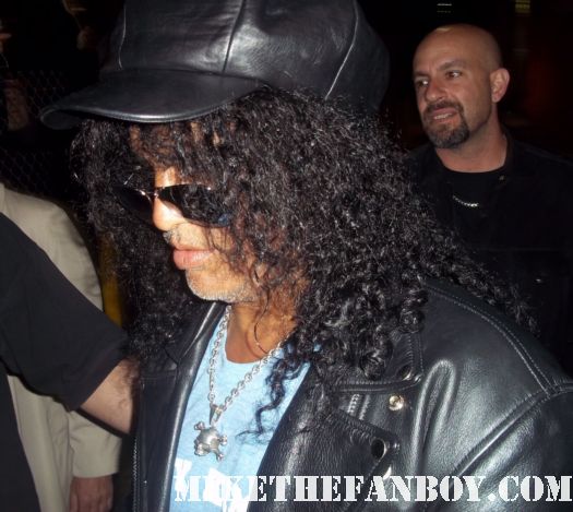 Guns n roses star and lengend slash signs autographs for fans after an outdoor concert rare promo hot musician