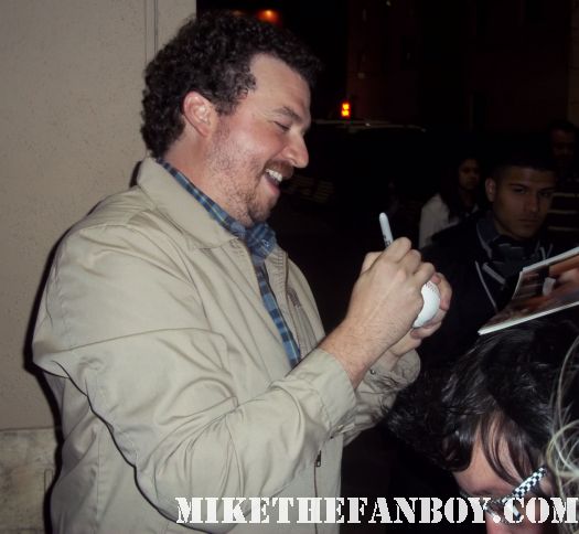 Danny McBride signs autographs for fans before a talk show taping promoting Eastbound and down pineapple express rare promo