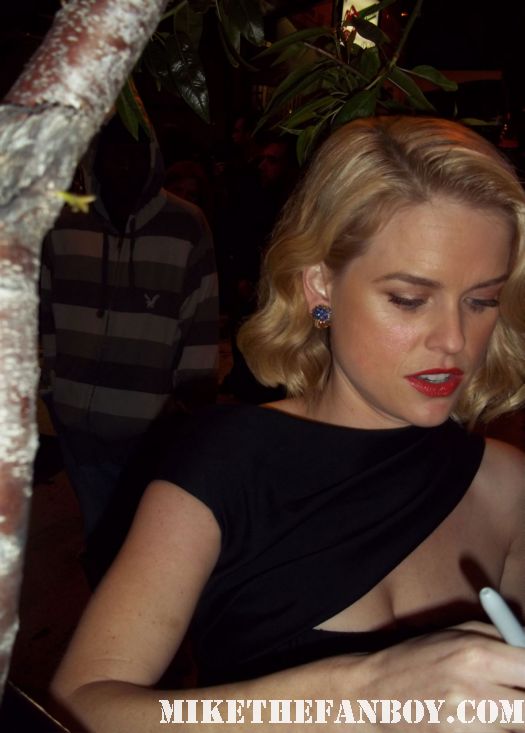 alice eve sexy hot signing autographs for fans at the world premiere of the raven  in los angeles she's out of my league actress rare promo hot