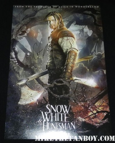 chris hemsworth signed autograph snow white and the huntsman rare promo movie poster individual rare hot sexy