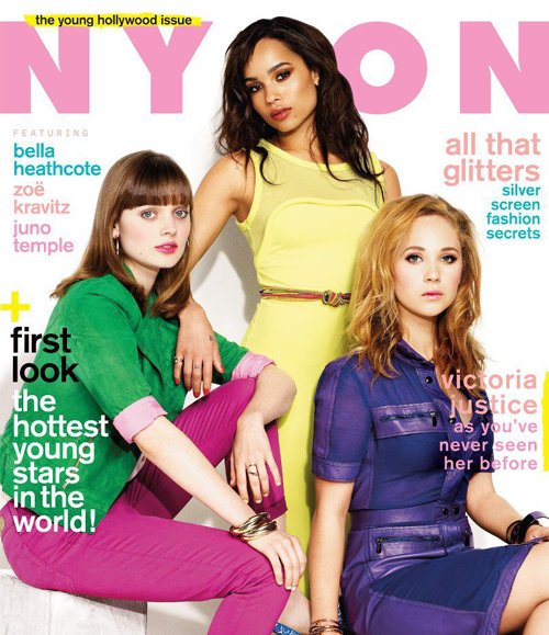 Zoe Kravitz, Juno Temple and Bella Heathcote cover the may 2012 issue of nylon magazine hot sexy rare photo shoot magazine cover promo hot sexy