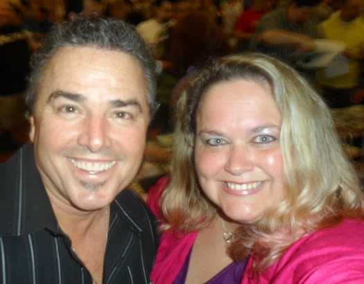 Christopher Knight (aka Peter Brady) taking a fan photo at the hollywood collector's show in burbank