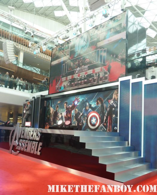the avengers uk world movie premiere red carpet A avengers logo london movie premiere