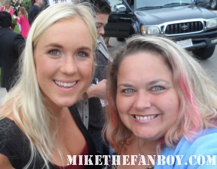bethany hamilton poses for a fan photo with pinky lovejoy at a charity event hot sexy dazed and confused star the twon rare promo