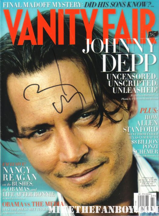 johnny depp signed vanity fair 2009 magazine cover promo hot sexy cry baby star rare promo