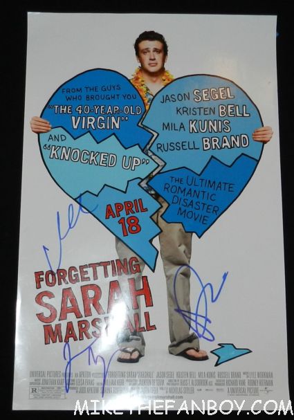 mila kunis jason segel russell brand signed autograph forgetting sarah marshall mini promo poster