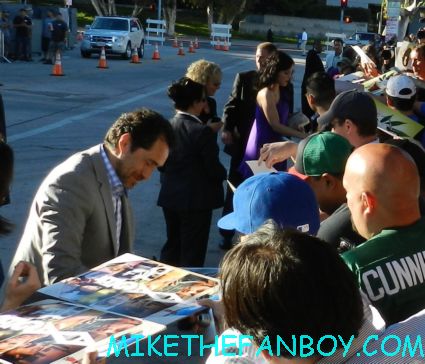 Demian Bichir and mary louise parker from Weeds signing autographs for fans at the savages world movie premiere in westwood ca hot sexy weed star 