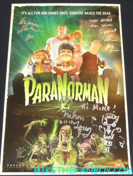 paranorman signed autograph mini movie poster from san diego comic con 2012 sdcc 2012 