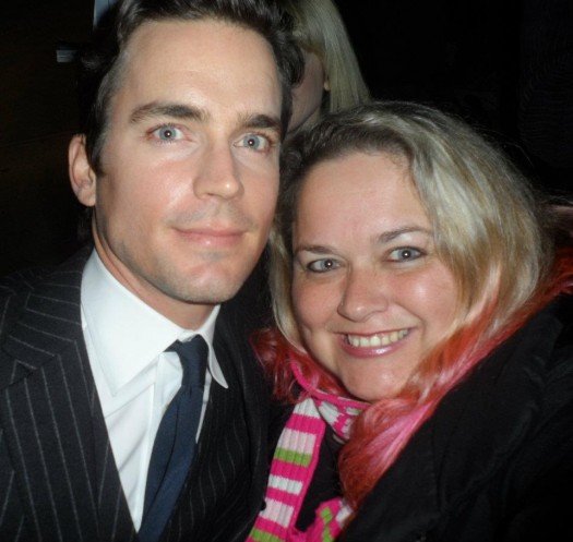 pinky posing with sexy hot matt bomer  for a fan photo rare promo hot sexy white collar neil caffrey rare promo hot sexy in time stunner