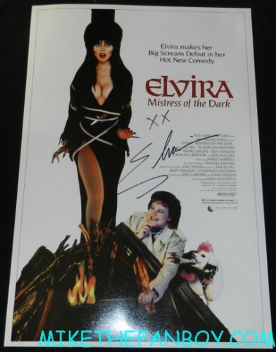 elvira mistress of the dark rare promo mini movie poster promo signed autograph by cassandra peterson aka elvira at golden apple comics
