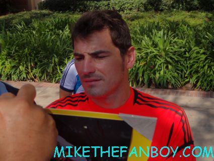 sexy real madrid soccer player Iker Casillas Fernandez signing autographs for fans in los angeles ca hot sexy rare futbol player