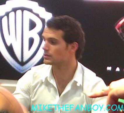 Henry Cavill hot and sexy at the man of steel autograph signing at the WB booth for man of steel rare promo