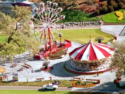 the main home at Neverland Ranch rare promo shot of the front gates to michael jackson's home and ranch for children