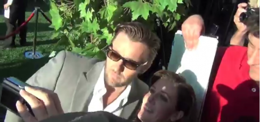 joel edgerton signing autographs for fans at the odd life of timothy green movie premiere rare