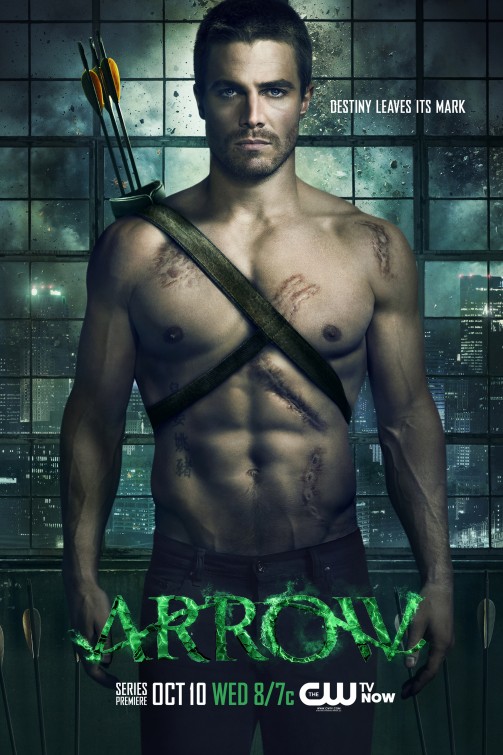 stephen amell shirtless naked arrow promo poster season 1 cw one sheet hot muscle rare super hero green arrow