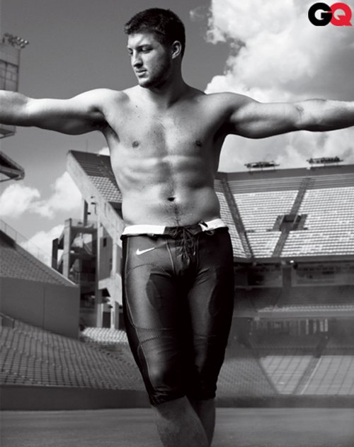 tim tebow hot sexy gq september 2012 magazine cover shirtless naked rare photo shoot promo muscle armpit rare football stud fratboy workout