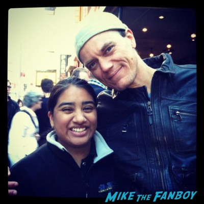 Elisa from Mike The Fanboy with Michael Shannon at the broadway cares equity fights aids rare