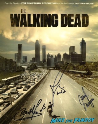 Joe Giles (Notable Walking Dead Bus Walker), Brian Hillard (Bloated Well Zombie), Bear McCreary (composer) the walking dead signed autograph dvd cover rare promo
