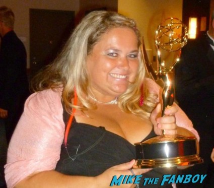 pinky holding an actual emmy award at the ceremony 2012 rare promo hot fangirl
