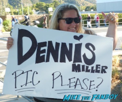 Pinky with her Dennis Miller sign she used to flag him down on the side of the road