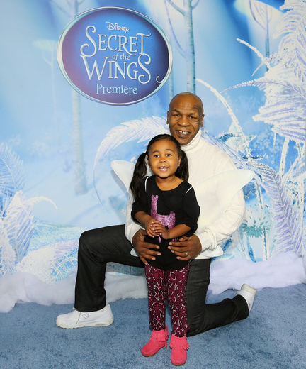 mike tyson at the Tinkerbell secret of the wings new york movie premiere with mike tyson angelica huston matt lanter timothy dalton mae whitman