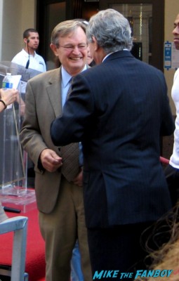 David McCallum arriving at Mark Harmon's walk of fame star ceremony and greeting fans ncis star