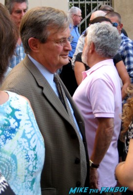 David McCallum arriving at Mark Harmon's walk of fame star ceremony and greeting fans ncis star