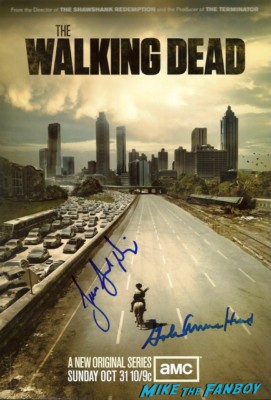 The walking dead season 2 promo mini poster signed autograph cast andrew lincoln sarah wayne callies norman reedus laurie holden