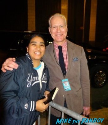 Tim Gunn signing autographs and posing with elisa from mike the fanboy at the night of too many stars in new york city