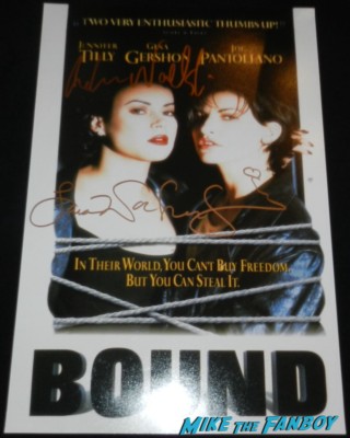 lana and andy wachowski signed autograph bound movie poster rare promo signing autographs rare brother and sister directors Lana and Andy Wachowski brothers