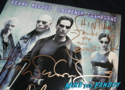 lana and andy wachowski signed autograph the matrix movie poster rare promo signing autographs rare brother and sister directors Lana and Andy Wachowski brothers