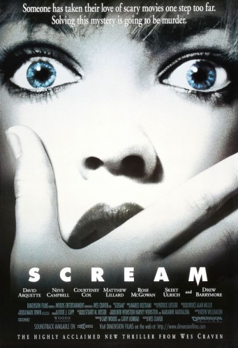 scream rare promo movie poster one sheet wes craven neve campbell matthew lillard