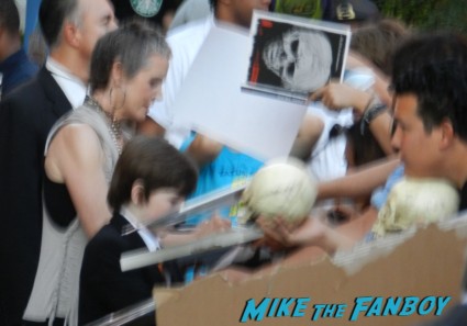 Chandler Riggs and Melissa McBride signing autographs at the  walking dead season 2 premiere red carpet hot rare promo autograph 