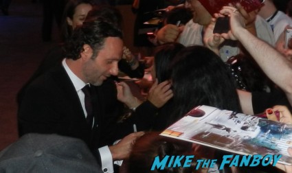 sexy andrew lincoln and norman reedus signing autographs at the  walking dead season 2 premiere red carpet hot rare promo autograph the walking dead season 2 premeire 023